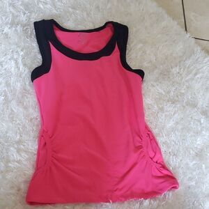 Yogo athletica pink and black tank top